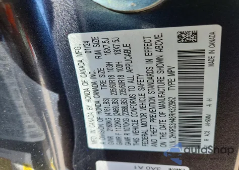 2024 Honda Cr-V Ex from USA, damaged, VIN 2HKRS3H48RH322962